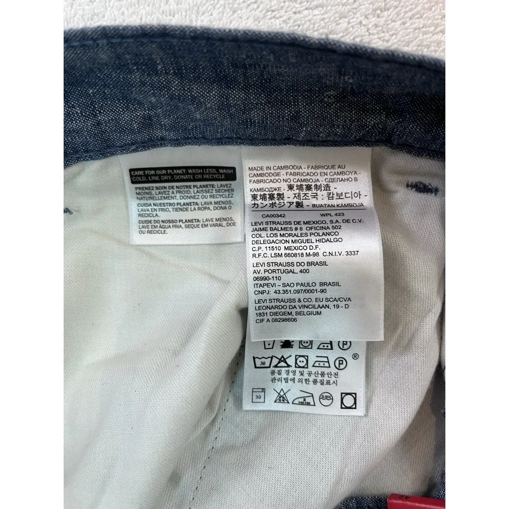 NWT Levis Shorts Mens 42 Blue Straight Fit Chino‎ Flat Front 10